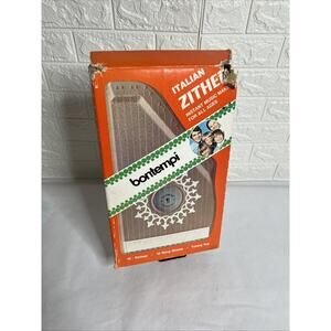 Bontempi Italian Vintage Zither-16‑StringMini Harp w/10 Song Sheets-Complete Set